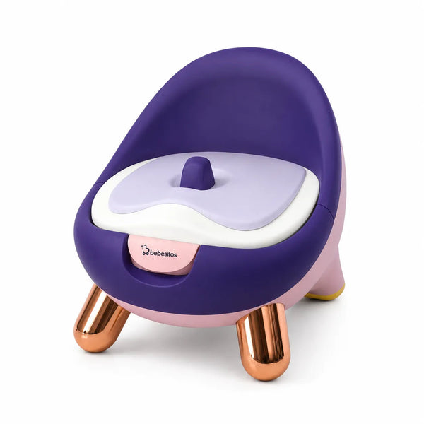 Baby Potty Trainer - Bacinica Infantil con Asiento Ergonómico y Respaldo | Gris y Naranja