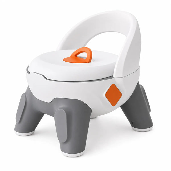 Baby Potty Trainer - Bacinica Infantil Redondeada con Acento Coral | Beige