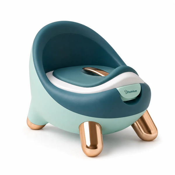 Baby Potty Trainer - Bacinica Infantil Premium con Patas Doradas | Verde