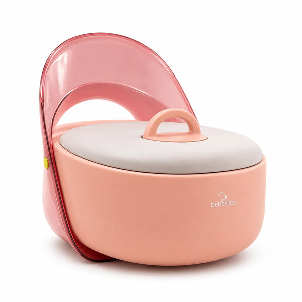 Baby Potty Trainer - Bacinica Infantil con Respaldo Transparente | Rosa