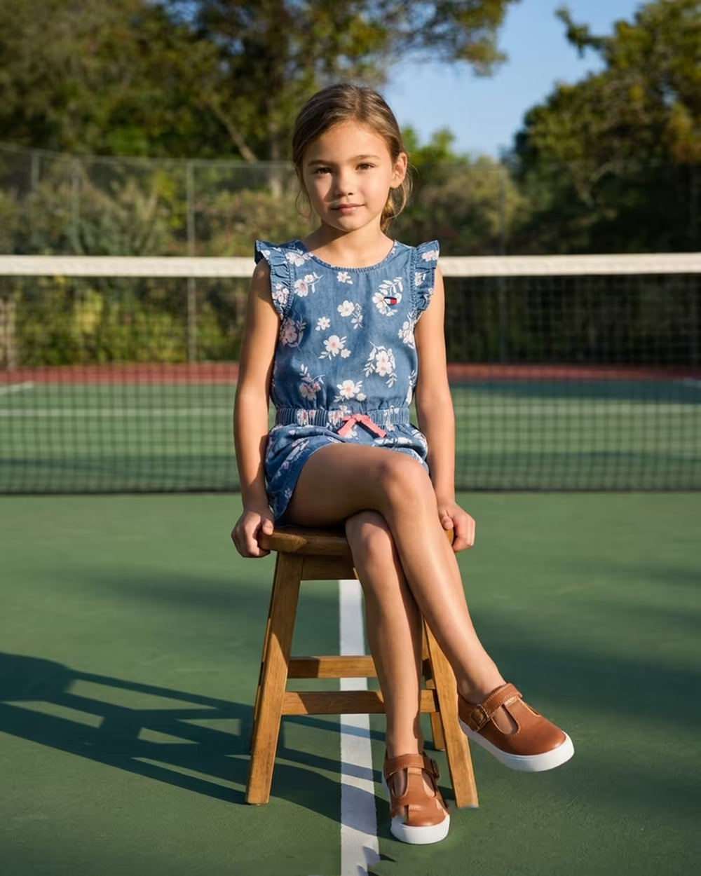 Romper Chambray Floral — Infant Girls
