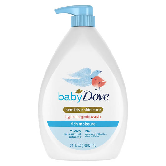 Baby Dove Sensitive Skin Rich Moisture Wash 34oz