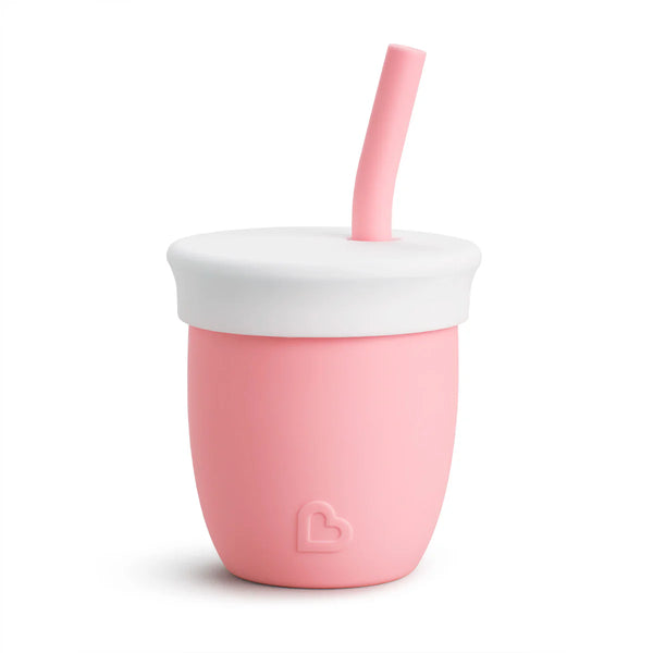 Munchkin C'est Silicone! Training Cup with Straw 4oz - Coral