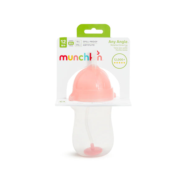 Munchkin Any Angle Weighted Straw Tippy Cup 10oz - Pink