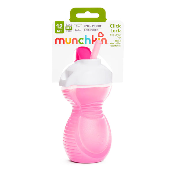 Munchkin Click Lock Flip Straw Cup 9oz - Pink