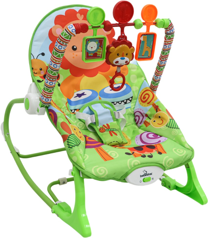 Nubebé Infant-to-Toddler Rocker with Toy Bar - Green Jungle