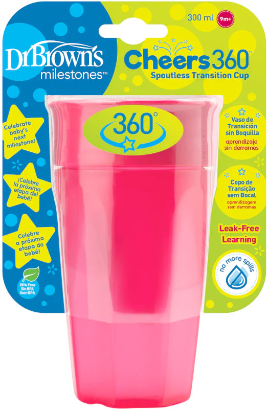 Dr. Brown's Milestones Cheers 360 Cup 300ml - Pink