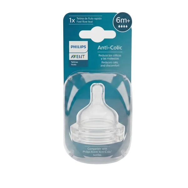 Tetina Anticólicos Philips Avent Flujo Rápido 6m+ (1 Unidad)