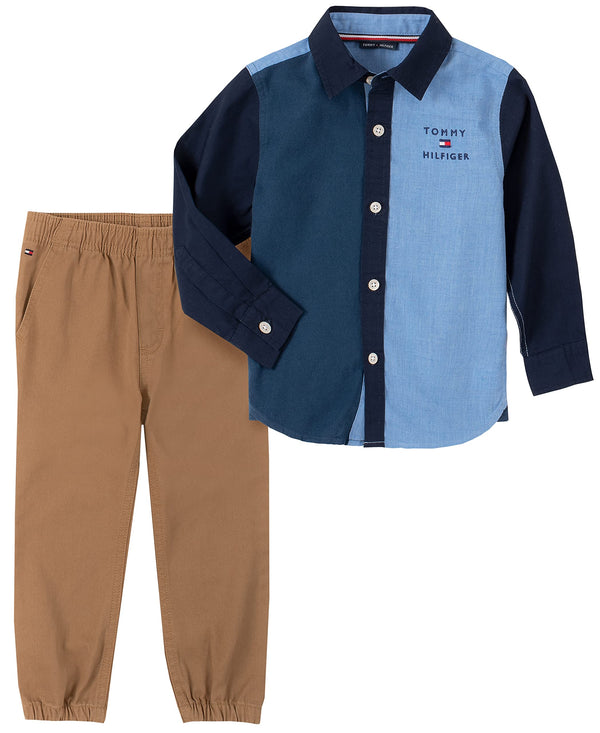 Set Color-Block Button-Down + Jogger — Infant Boys