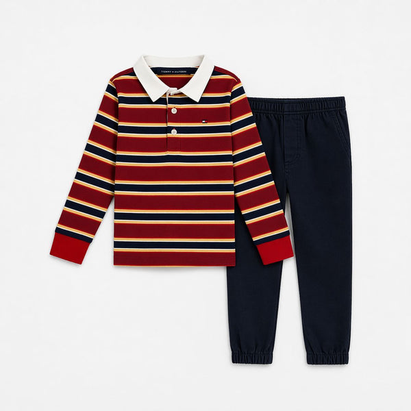Set Rugby Stripe Long Sleeve + Jogger — Infant Boys