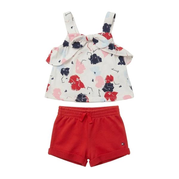 Set Floral Tank + Red Short — Infant Girls