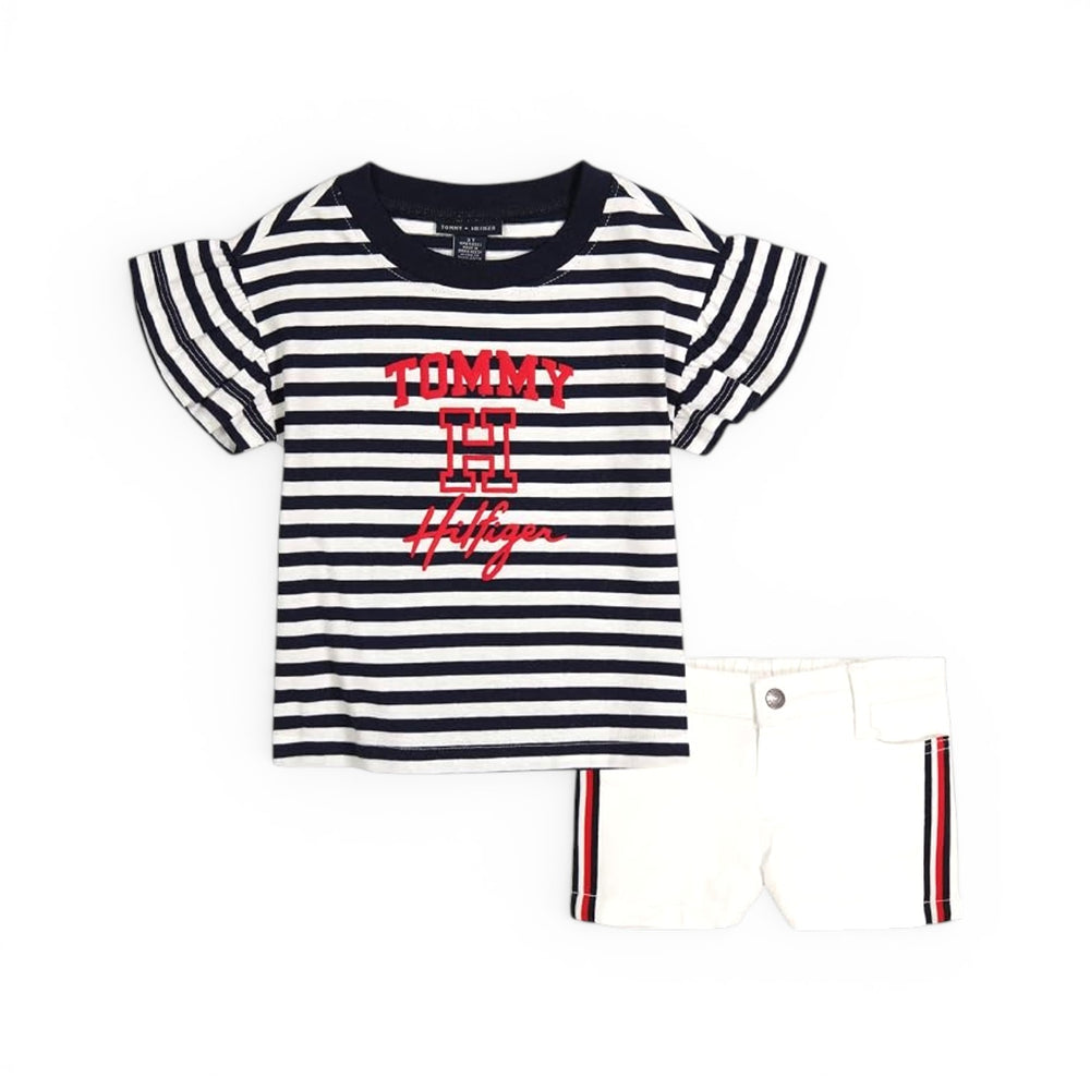 Set Stripe Tee + Side-Stripe Short — Infant Girls