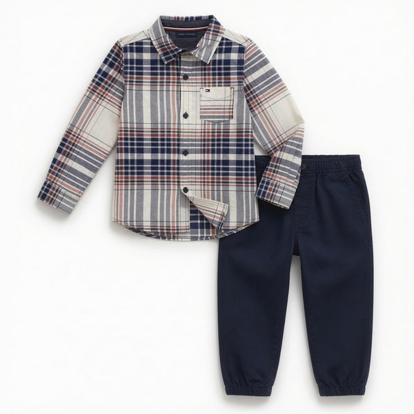 Set Plaid Button-Down + Jogger — Infant Boys