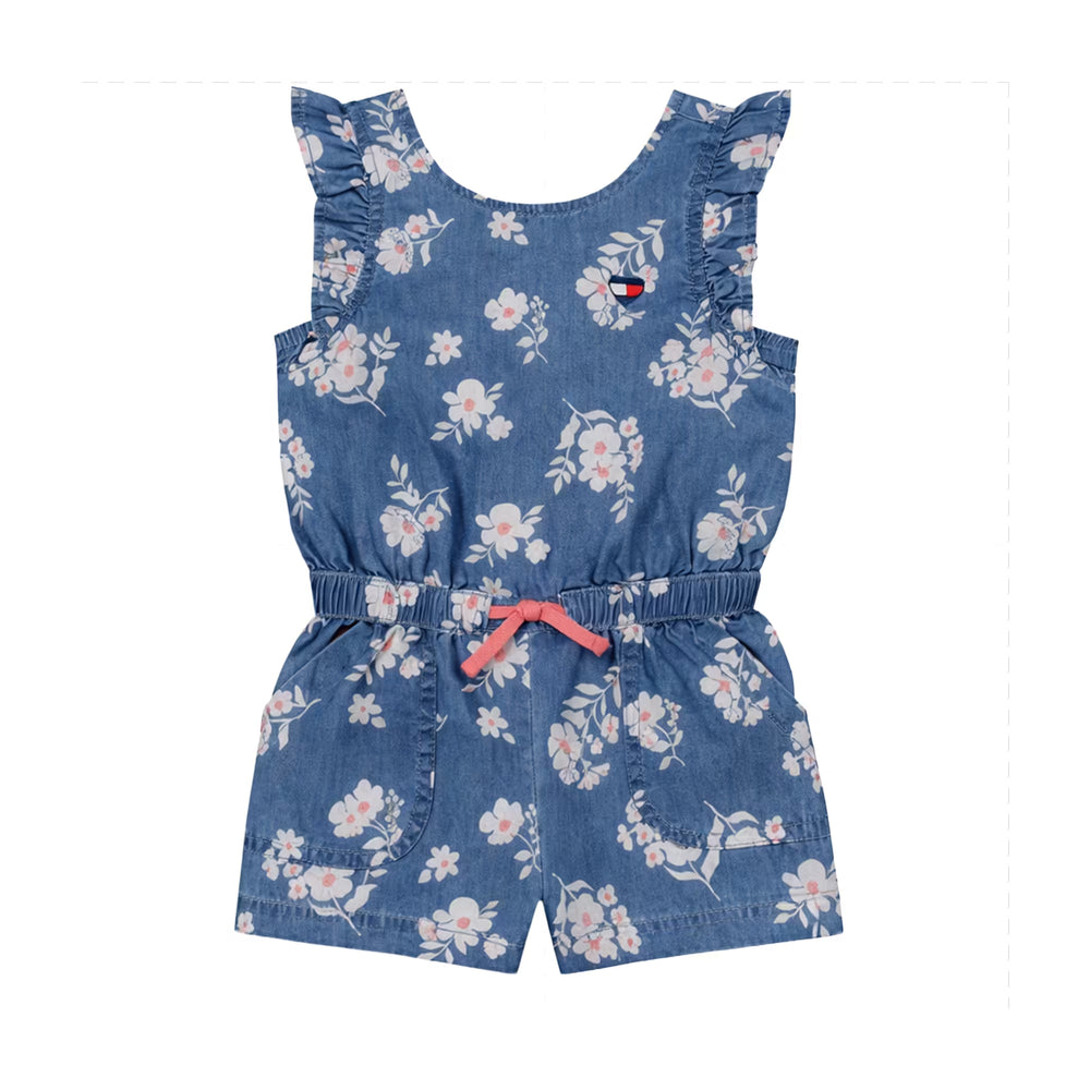 Romper Chambray Floral — Infant Girls