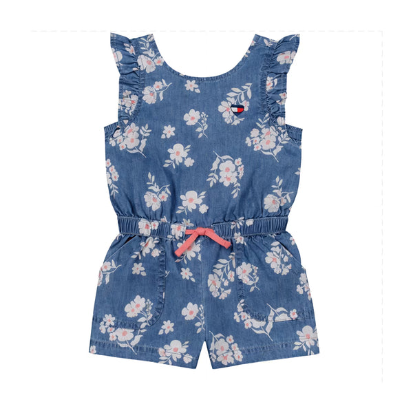 Romper Chambray Floral — Infant Girls