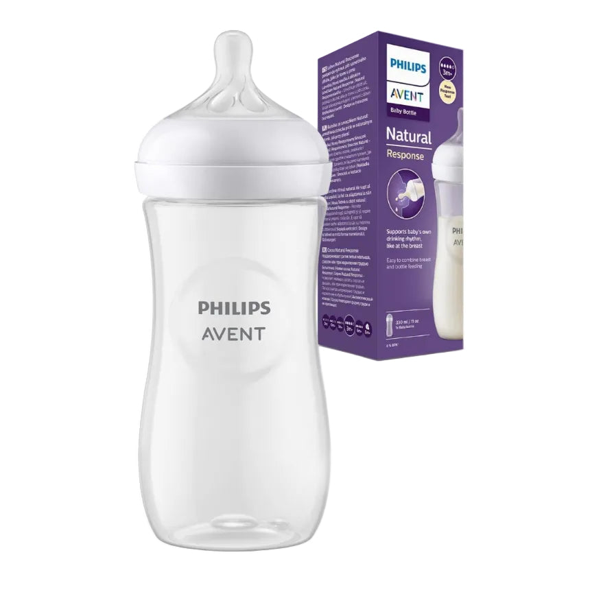 Biberón Philips Avent Natural Response Transparente de 11oz / 330ml (3m+)