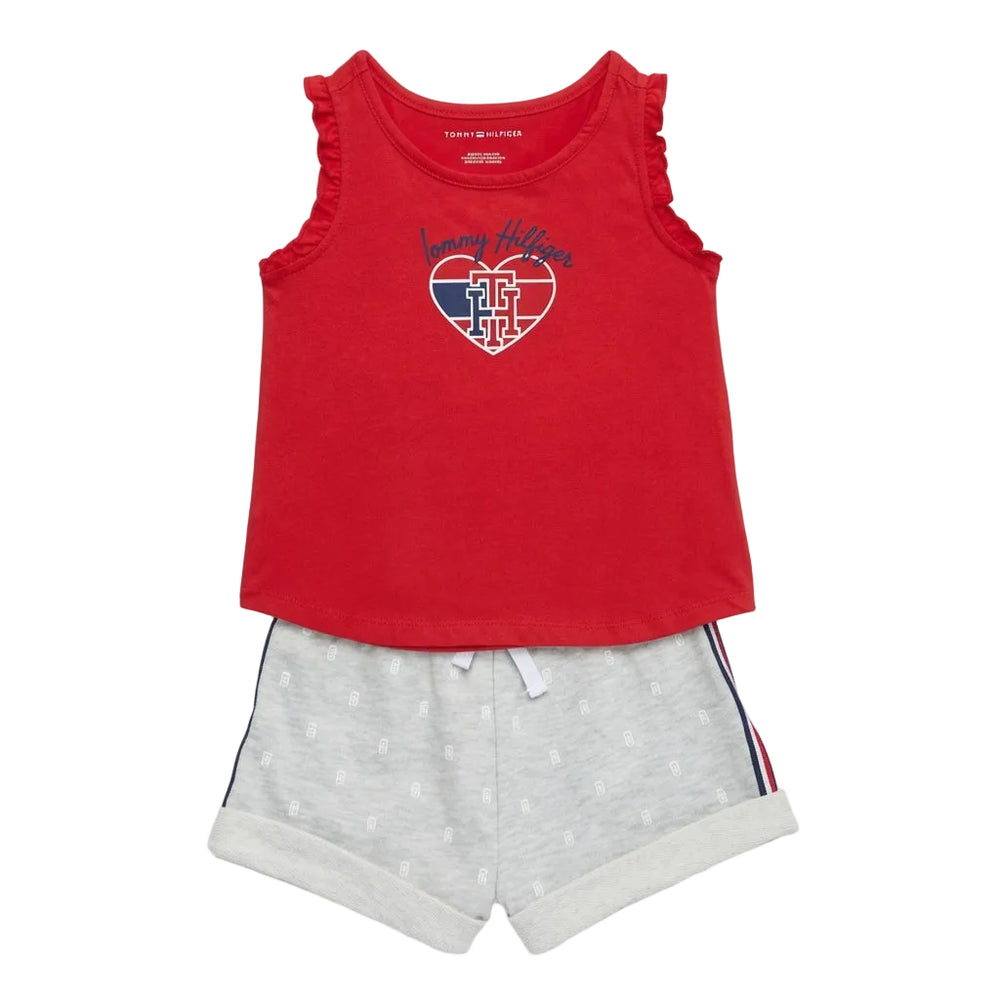 Set Red Ruffle Tank + Monogram Short — Infant Girls