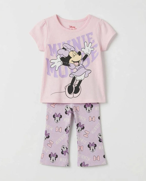Disney Minnie Tee & Flare Pant Set · Lavender Bows