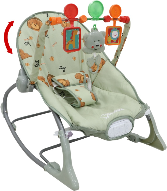 Nubebé Infant-to-Toddler Rocker with Toy Bar - Sage Animals