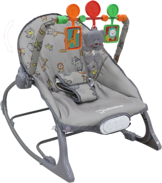 Nubebé Infant-to-Toddler Rocker with Toy Bar - Grey Animals