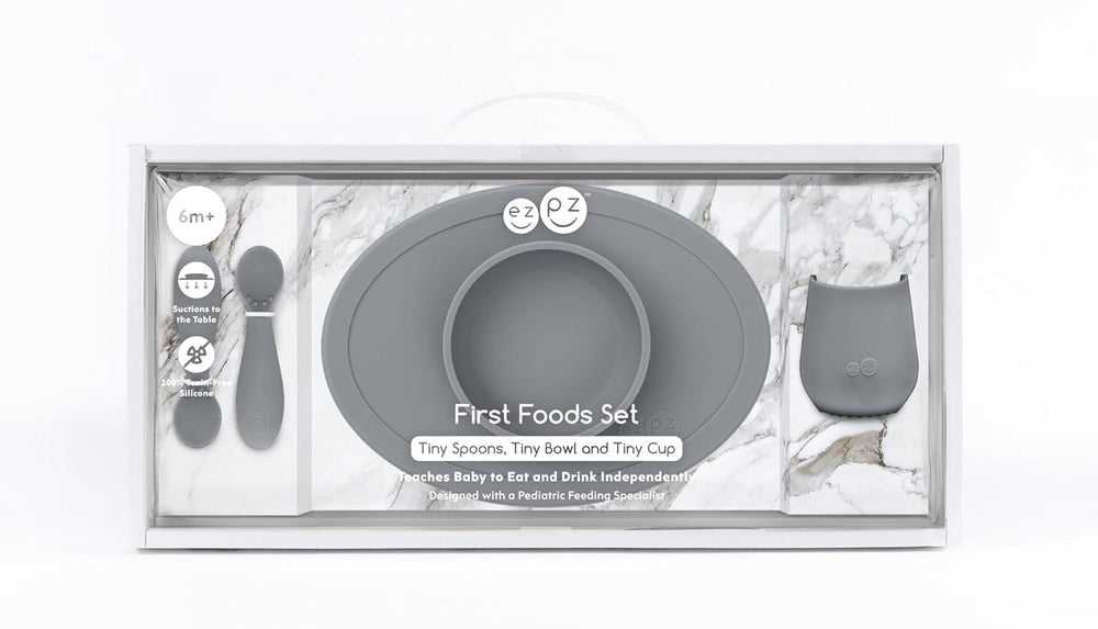 ezpz Tiny First Food Set - Dark Grey