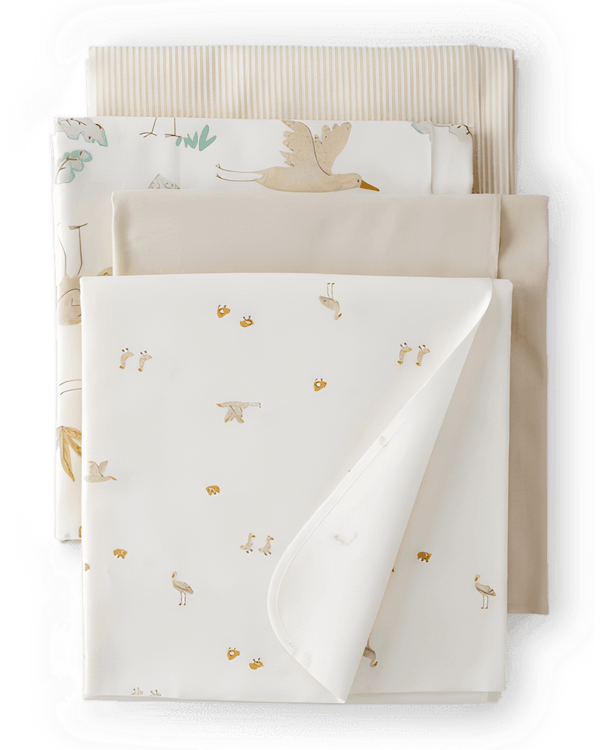 Carter's Baby 4 Pack Stork Print Receiving Blankets Yellow
