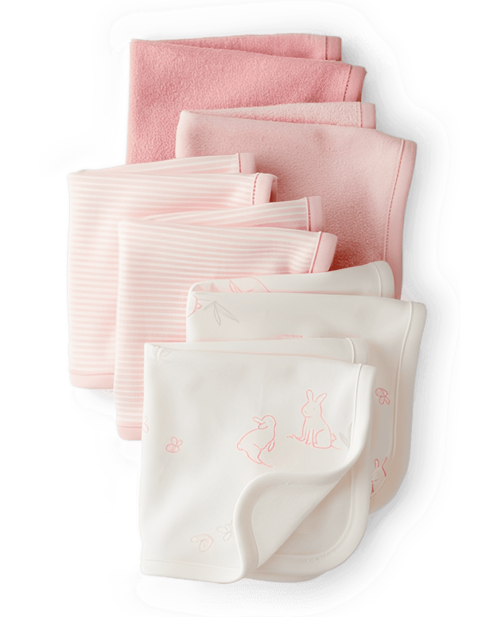 Carter's Baby Girl 6 Pack Washcloths Pink