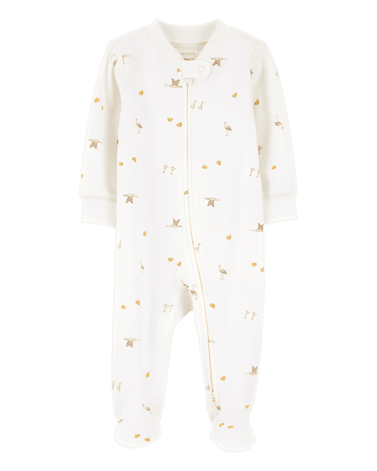 Carter's Baby Mini Bird Print 2 Way Zip Cotton Sleep & Play Pajamas - ColorPlay