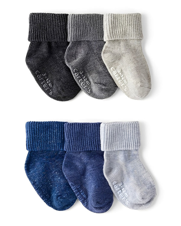Carter's Baby Boy 6 Pack Ankle Socks Blue