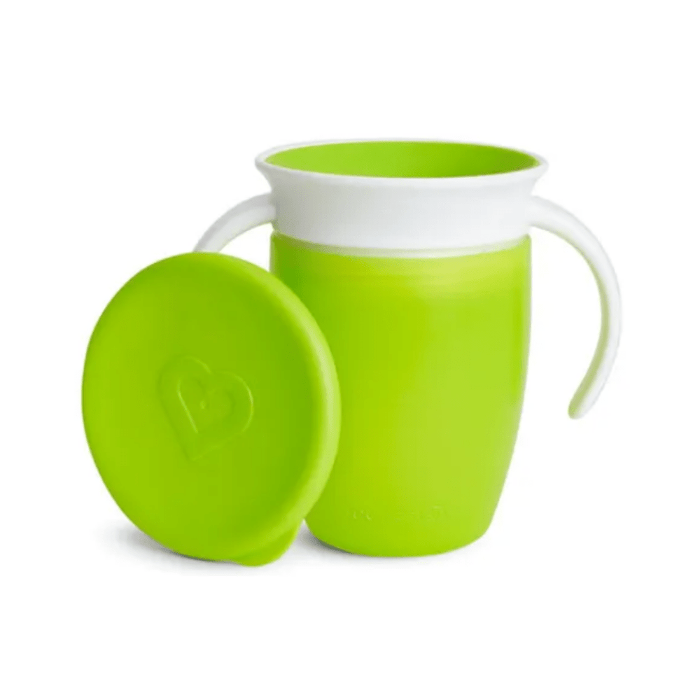 Munchkin - Vaso 360 con Asas y Tapa Verde 7 oz