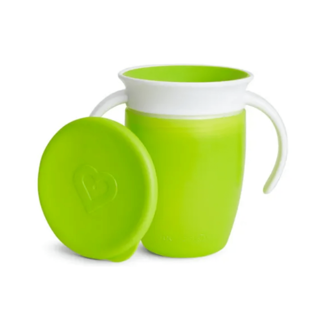 Munchkin - Vaso 360 con Asas y Tapa Verde 7 oz - ColorPlay
