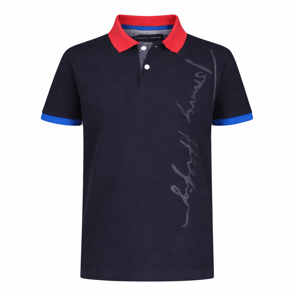 Tommy Hilfiger Boys' Short Sleeve Signature Script Polo – Desert Sky