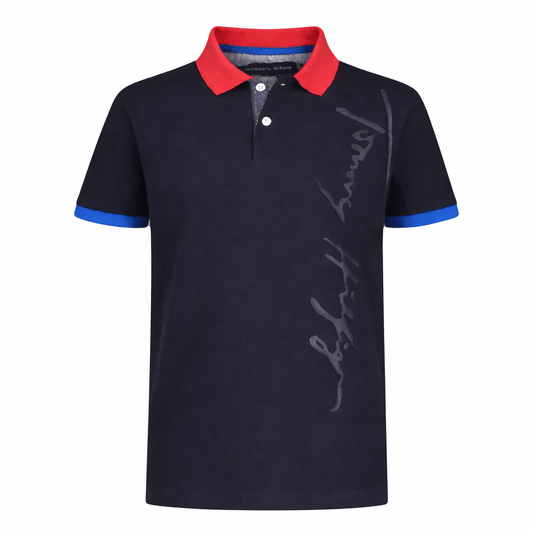 Tommy Hilfiger Boys' Short Sleeve Signature Script Polo – Desert Sky - ColorPlay