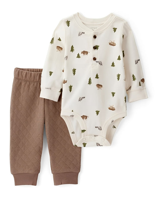 Carter's Baby Boy 2-Piece Woodland Animals Henley Set - ColorPlay