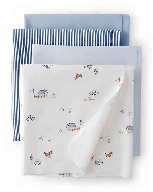 Carter's Baby 4 Pack Receiving Blankets Blue - ColorPlay