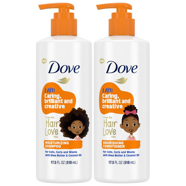 Dove Kids Love Collection Shampoo and Conditioner Set for Curly Wavy Hair 17.5 oz