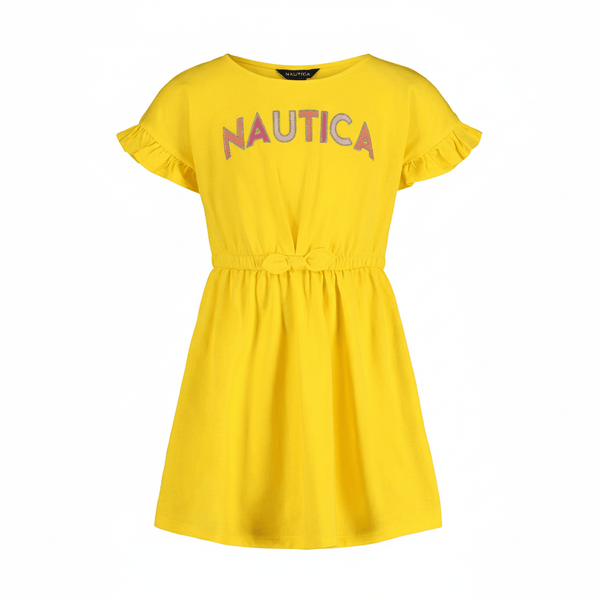 Nautica Girls Logo Ruffle Dress — Yellow