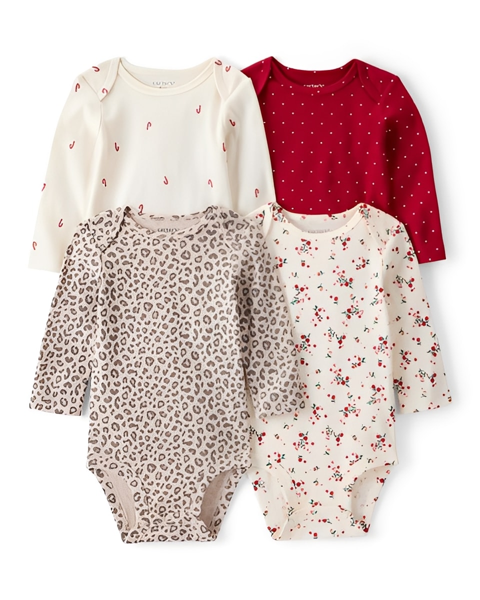 Carter's Baby Girl 4 Pack Long Sleeve Onesies