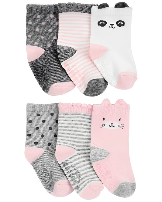 Carter's Girls 6-Pack Critter Socks - ColorPlay