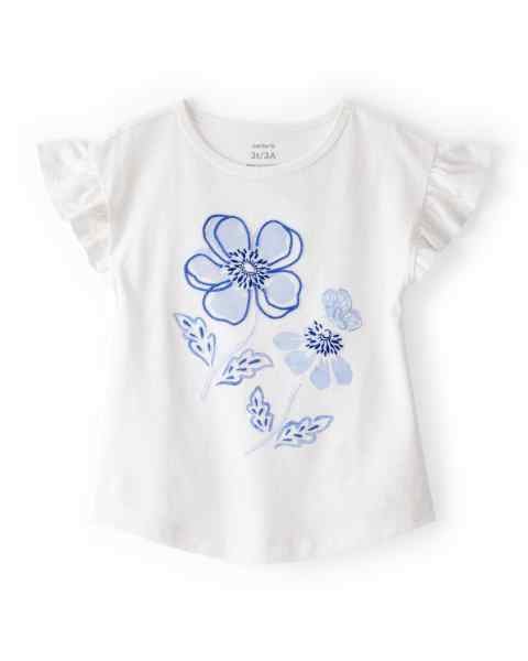 Carter's Camiseta Print Flor Azul Blanca