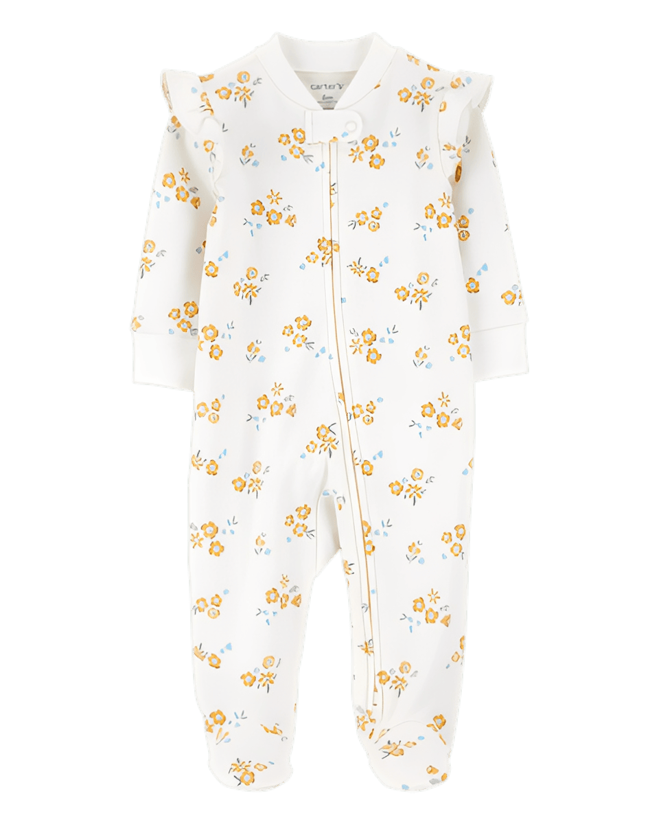 Carter's Baby Girl Floral Footed Sleep & Play Yellow
