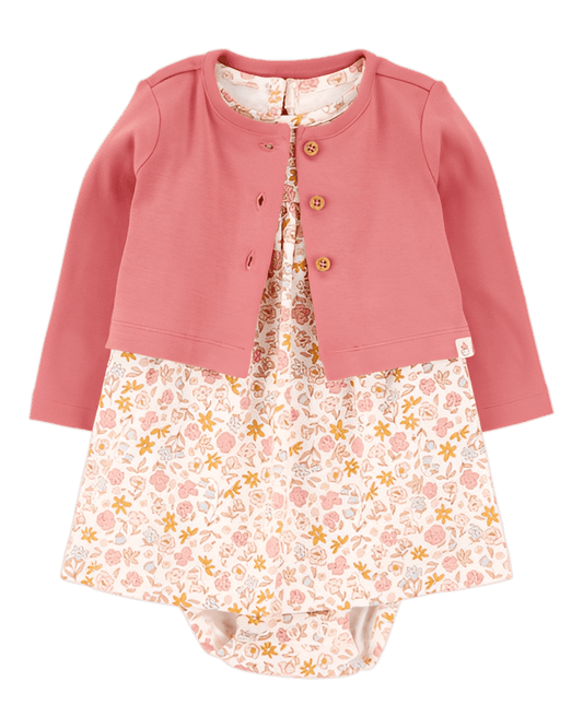 Carter's Baby 2 Piece Bodysuit Dress & Cardigan Set - ColorPlay
