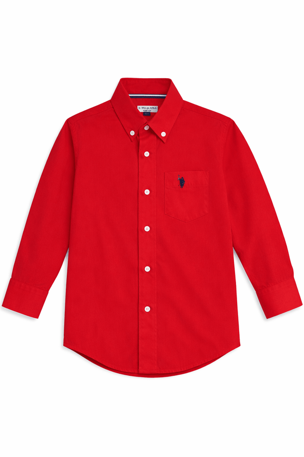 U.S. Polo Assn. Niños Camisa Manga Larga - Rojo