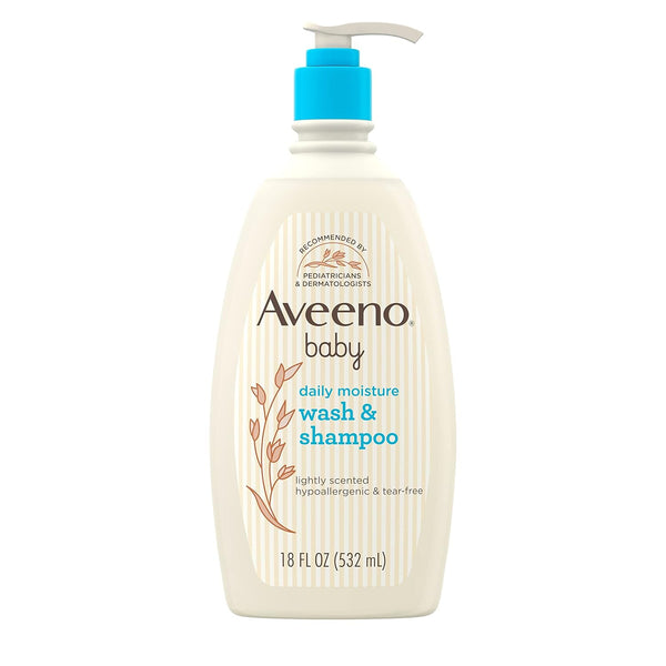 Aveeno Baby Daily Moisture Wash and Shampoo 8 FL OZ