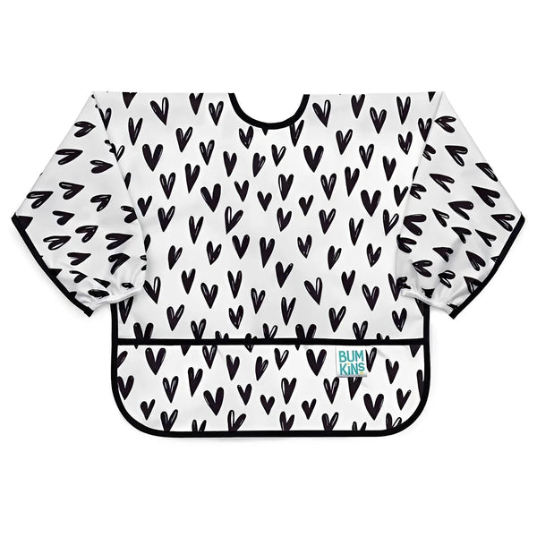 Bumkins Sleeved Bib - Hearts