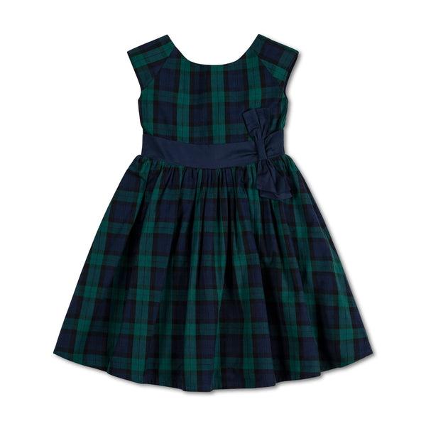 Hope & Henry Cap Sleeve Organic Party Dress with Bow Sash