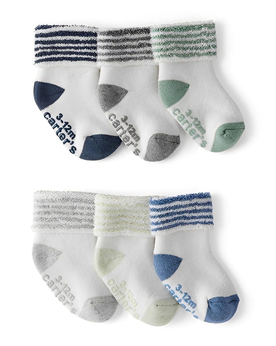 Carter's Baby Boy 6 Pack Striped Ankle Socks