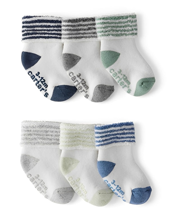 Carter's Baby Boy 6 Pack Striped Ankle Socks