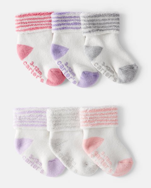 Carter's Baby Girl 6-Pack Socks Striped Cuff