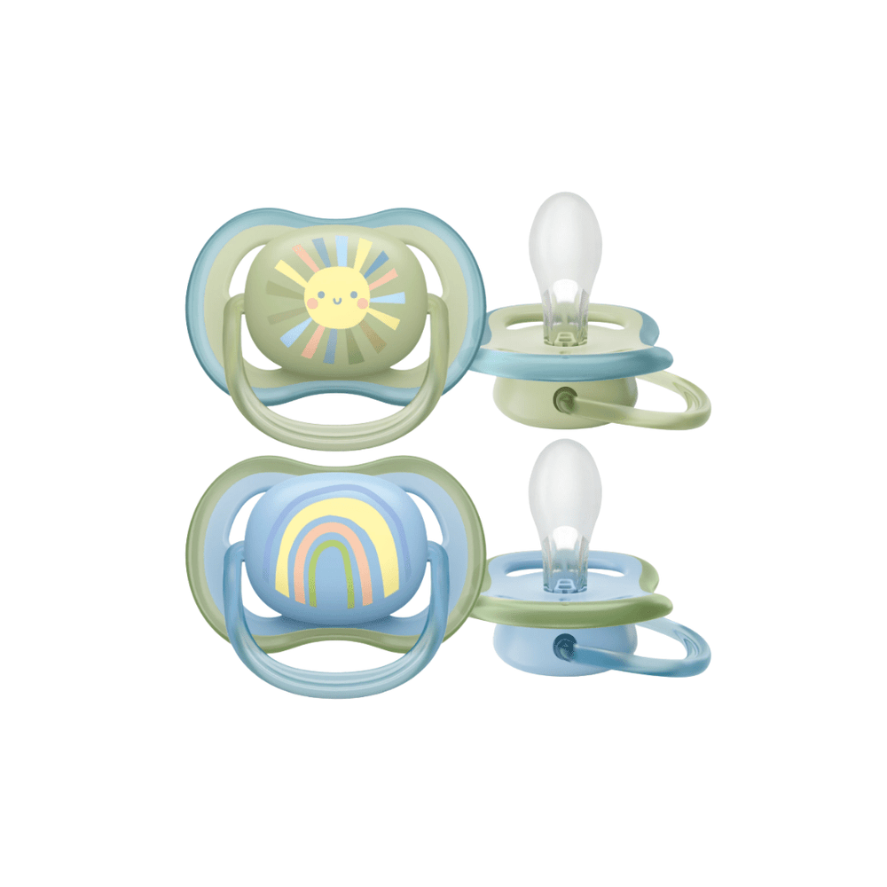 Avent Chupetes Ultra Air Sol y Arcoíris azul-verde